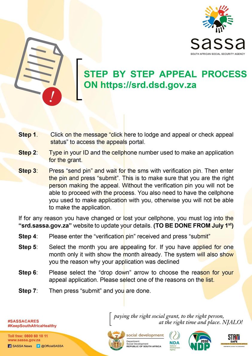 Sassa Appeal For R350 Step By Step Guide